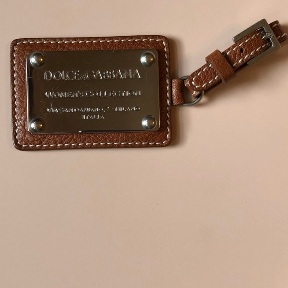 Dolce & Gabbana Metal & Leather Charm Tag Luggage Accessory - Picture 1 of 1